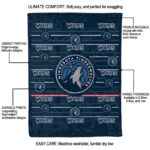 minnesota timberwolves striped pattern midnight blue blanket best selling