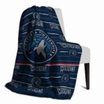 minnesota timberwolves striped pattern midnight blue blanket best selling