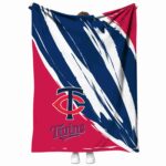 minnesota twins brushstrokes navy white blanket best selling