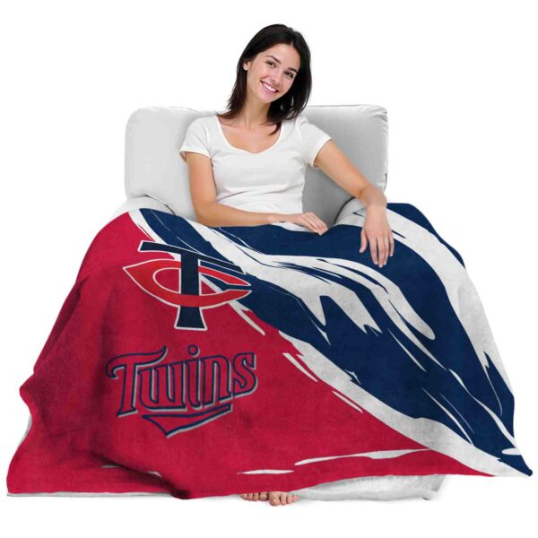 minnesota twins brushstrokes navy white blanket latest model