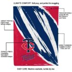 minnesota twins brushstrokes navy white blanket new arrival