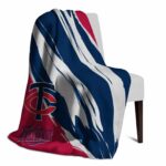 minnesota twins brushstrokes navy white blanket top rated