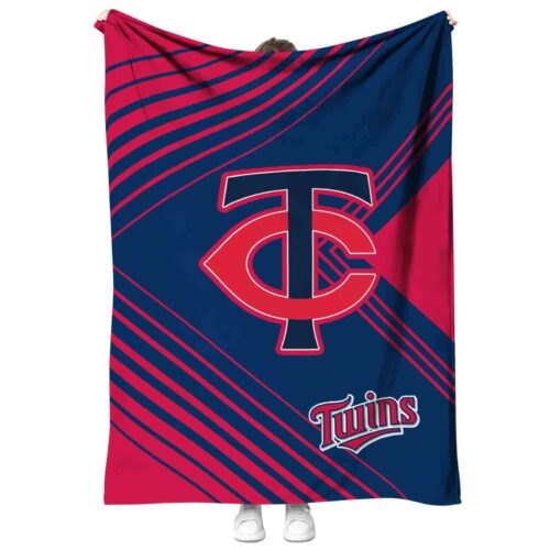 minnesota twins diagonal stripes navy blanket best selling