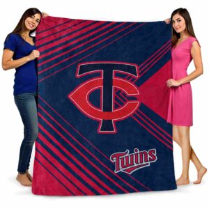 minnesota twins diagonal stripes navy blanket fashion forward