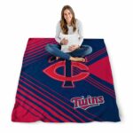 minnesota twins diagonal stripes navy blanket best selling