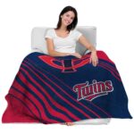 minnesota twins diagonal stripes navy blanket best selling