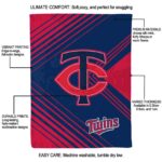 minnesota twins diagonal stripes navy blanket best selling