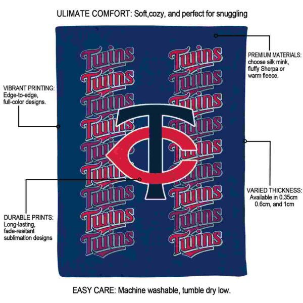minnesota twins fan pride navy blanket new arrival
