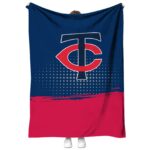 minnesota twins gradient dots navy blanket best selling