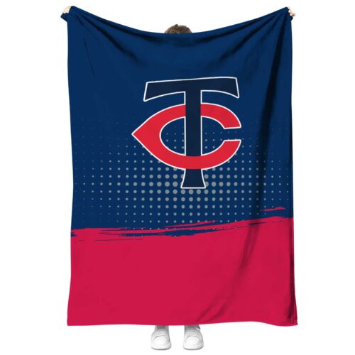 minnesota twins gradient dots navy blanket best selling