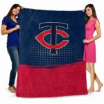minnesota twins gradient dots navy blanket best selling