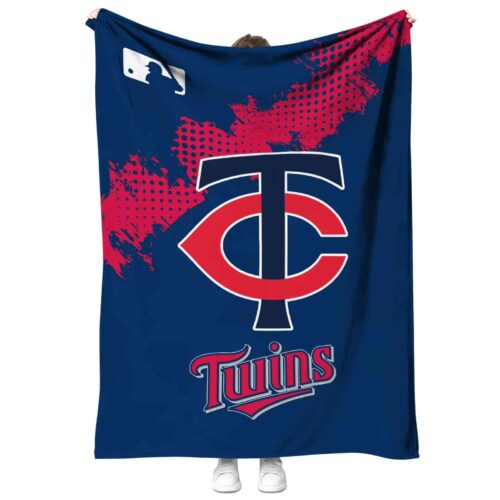 minnesota twins grunge texture navy blanket best selling