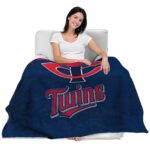 minnesota twins grunge texture navy blanket best selling