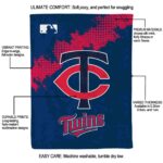 minnesota twins grunge texture navy blanket best selling