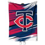 minnesota twins paint streaks navy white blanket best selling