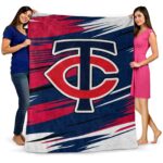minnesota twins paint streaks navy white blanket best selling