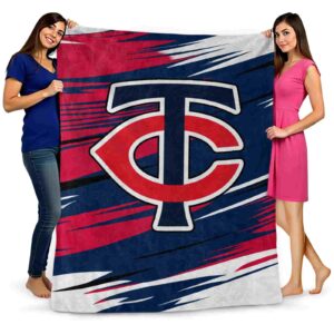 minnesota twins paint streaks navy white blanket fashion forward