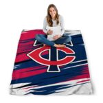 minnesota twins paint streaks navy white blanket best selling