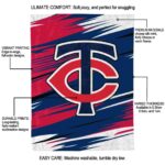 minnesota twins paint streaks navy white blanket best selling