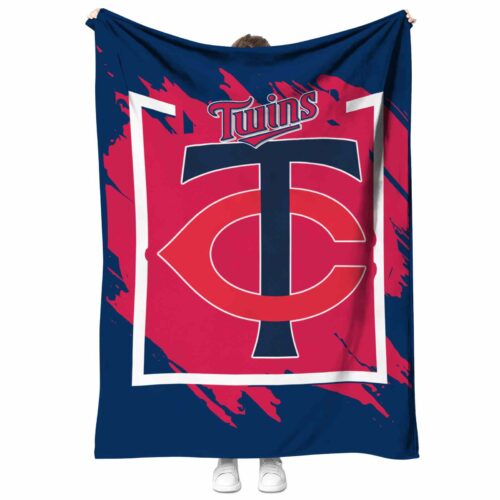 minnesota twins splatter effect navy blanket best selling