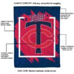 minnesota twins splatter effect navy blanket best selling