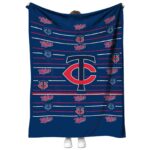minnesota twins striped pattern navy blanket best selling