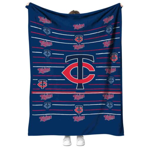minnesota twins striped pattern navy blanket best selling