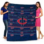 minnesota twins striped pattern navy blanket best selling