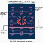 minnesota twins striped pattern navy blanket best selling