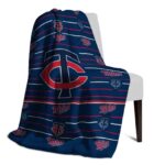minnesota twins striped pattern navy blanket best selling