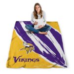 minnesota vikings brushstrokes purple white blanket high quality