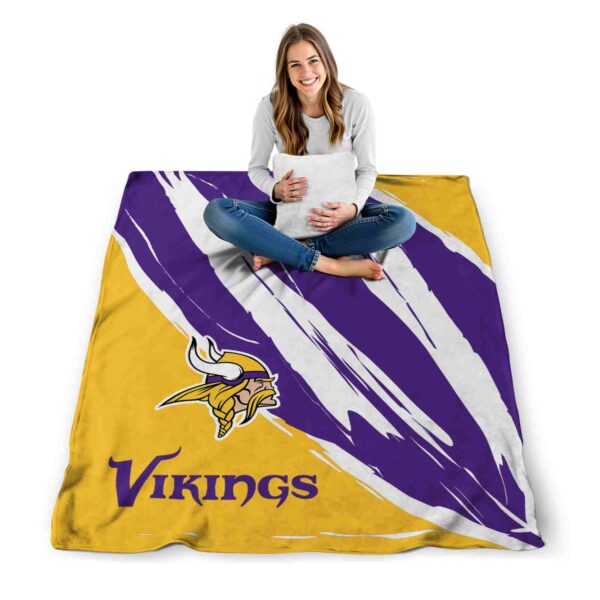 minnesota vikings brushstrokes purple white blanket high quality