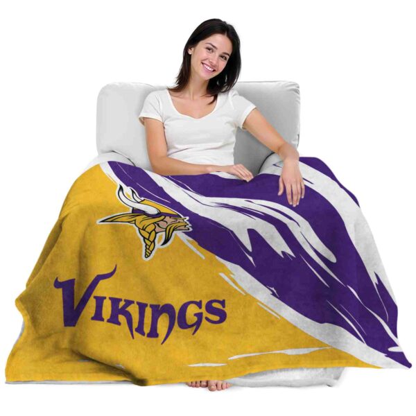 minnesota vikings brushstrokes purple white blanket latest model