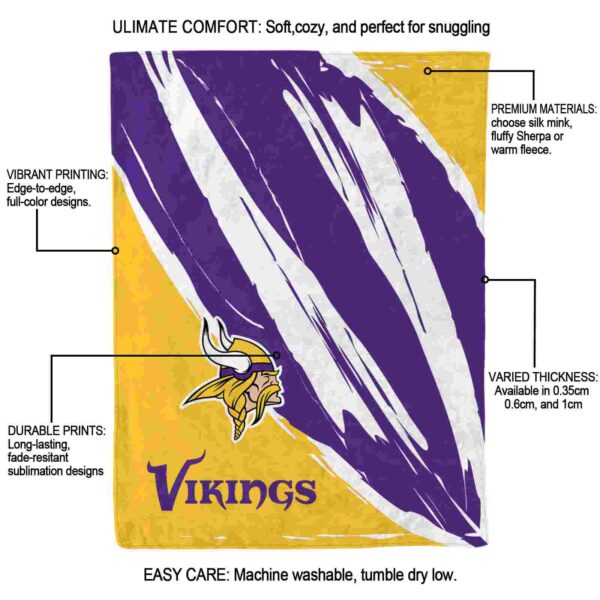 minnesota vikings brushstrokes purple white blanket new arrival