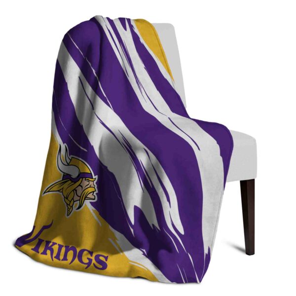minnesota vikings brushstrokes purple white blanket top rated