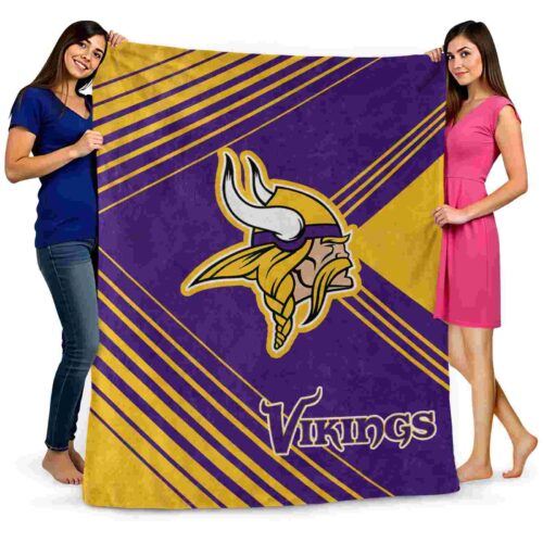 minnesota vikings diagonal stripes purple blanket fashion forward