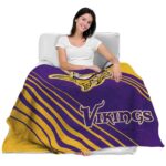 minnesota vikings diagonal stripes purple blanket best selling