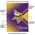 minnesota vikings diagonal stripes purple blanket best selling