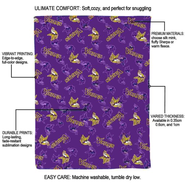 minnesota vikings diehard fans purple blanket new arrival