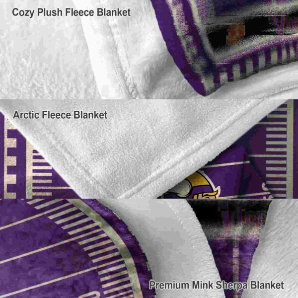 minnesota vikings football field purple blanket premium grade