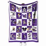minnesota vikings mickey minnie purple white blanket best selling