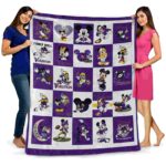 minnesota vikings mickey minnie purple white blanket best selling