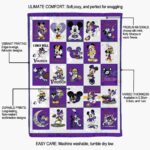 minnesota vikings mickey minnie purple white blanket best selling