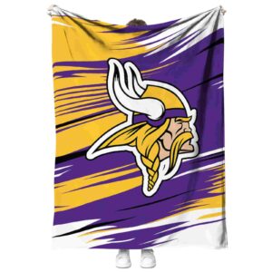 minnesota vikings paint streaks purple white blanket best selling