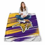 minnesota vikings paint streaks purple white blanket high quality