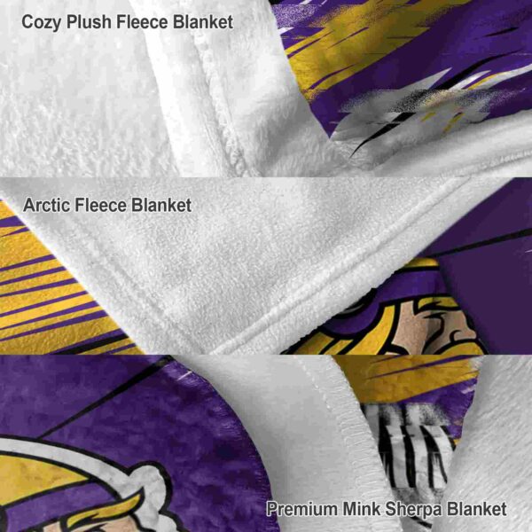 minnesota vikings paint streaks purple white blanket premium grade