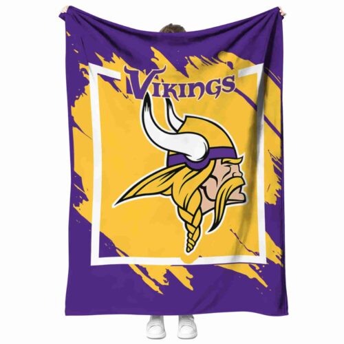minnesota vikings splatter effect purple blanket best selling