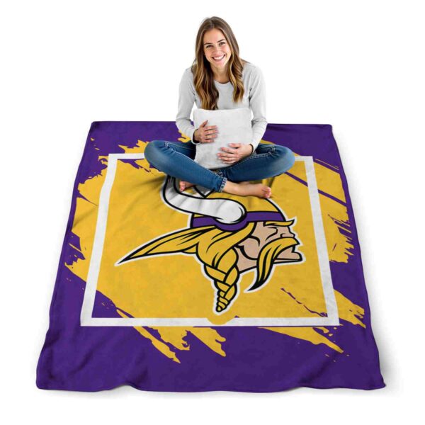 minnesota vikings splatter effect purple blanket high quality