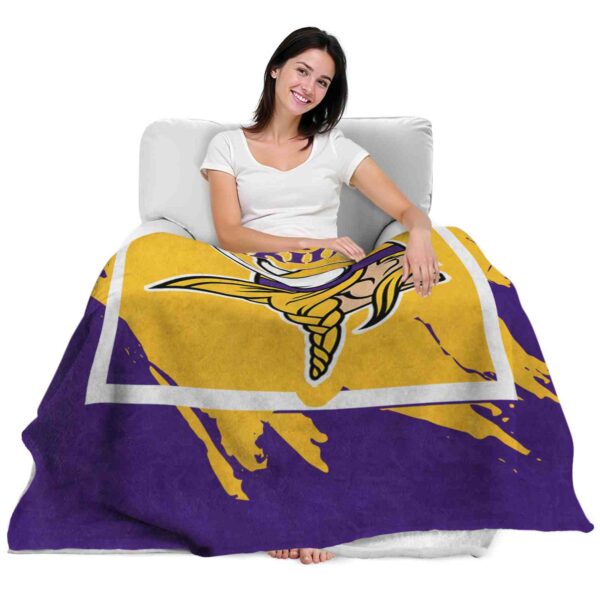 minnesota vikings splatter effect purple blanket latest model