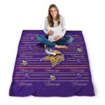 minnesota vikings striped pattern purple blanket high quality